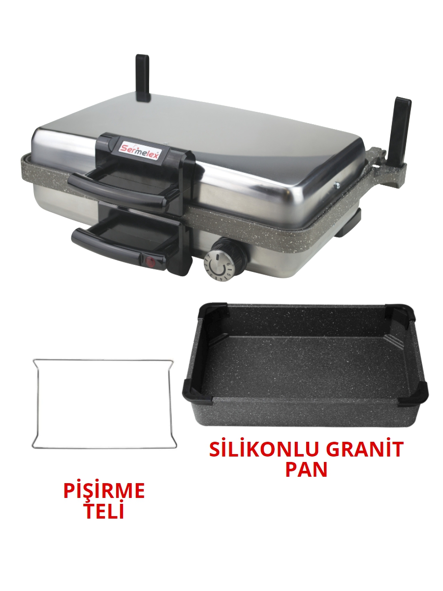 Sermelex JUMBO Granit Grill (INOX) TAVA DAHİL - Silex Bazlama ve Lahmacun Makinesi