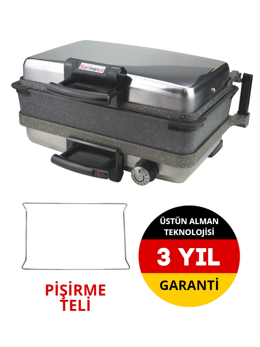 Sermelex JUMBO Granit Grill (INOX) TAVA DAHİL - Silex Bazlama ve Lahmacun Makinesi