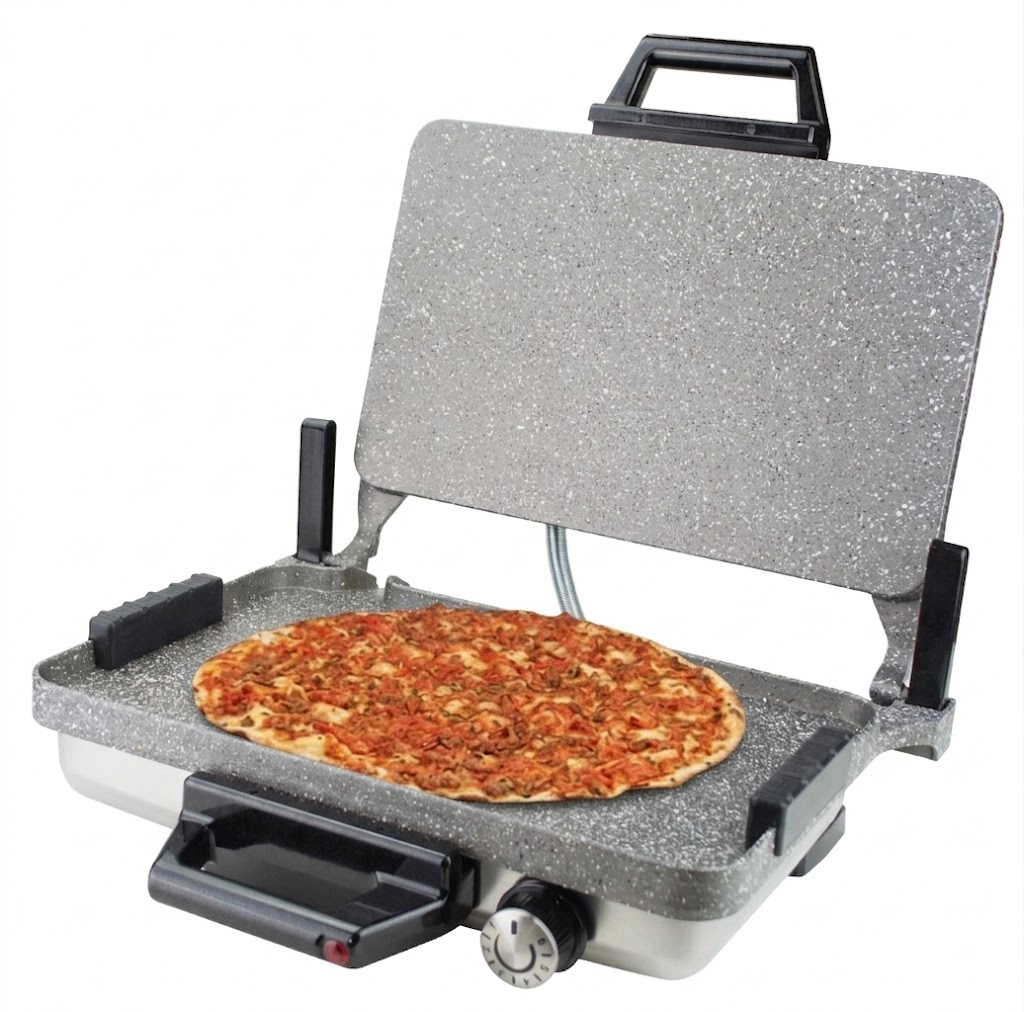 Sermelex Turbo Granit Grill INOX - Elektrikli Lahmacun, Bazlama ve Izgara Makinesi (Tava Dahil)