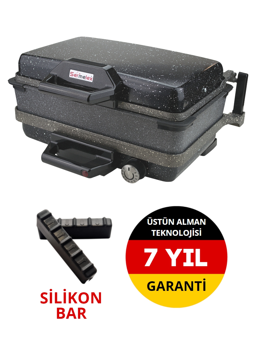 Sermelex GRANİT Grill (SİYAH) TAVA DAHİL -Silex Lahmacun Makinesi