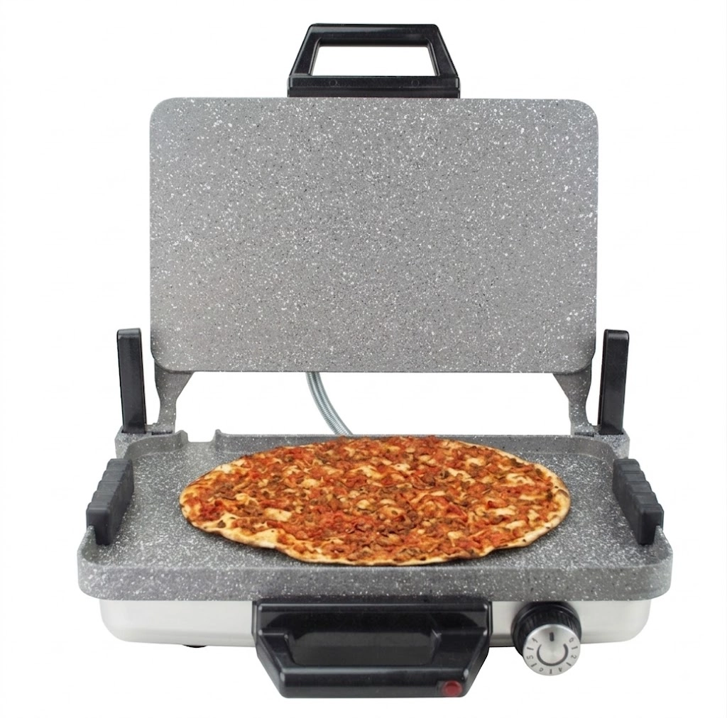 Sermelex Turbo Granit Grill INOX - Elektrikli Lahmacun, Bazlama ve Izgara Makinesi (Tava Dahil)